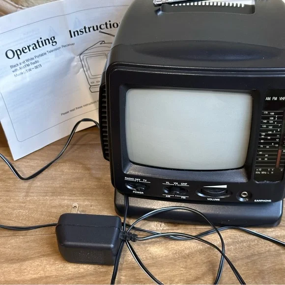 Portable Black TV Radio Combo